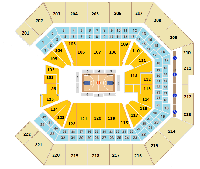 Golden 1 Center Seating Chart, Sacramento Kings