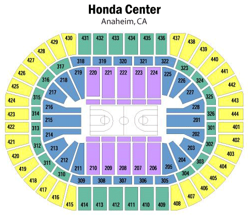 Honda Center Seating Chart, Anaheim Ducks