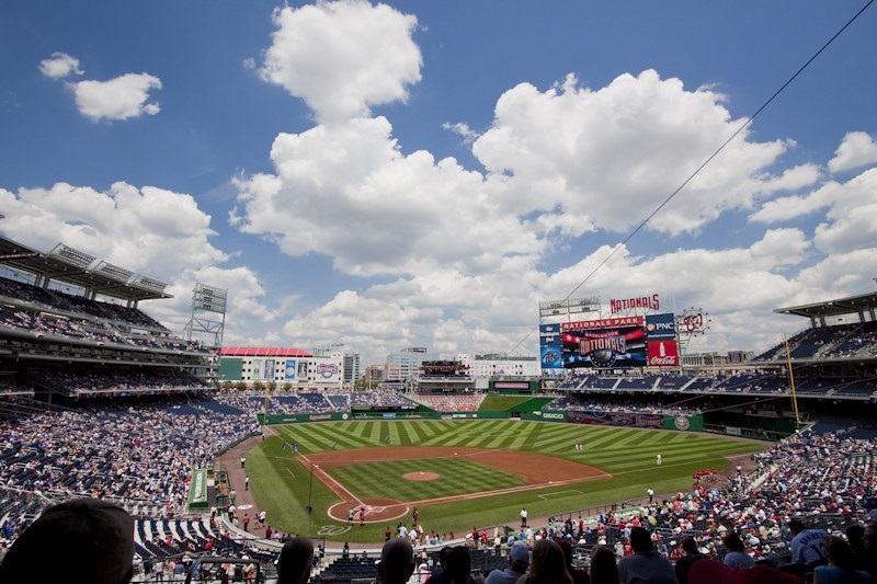 Photo of the field at Nationals Park, home of the Washington Nationals.