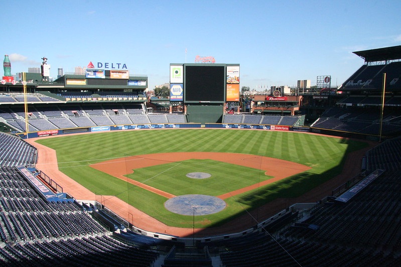 Photo of the playing field at Turner Field. Home of the Atlanta Braves.