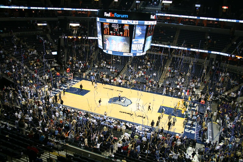 View from the upper level of FedexForum during a Memphis Grizzlies game.