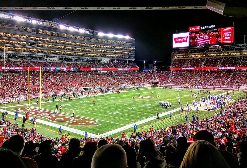 Photo of the field at Levi's Stadium, home of the San Francisco 49ers.