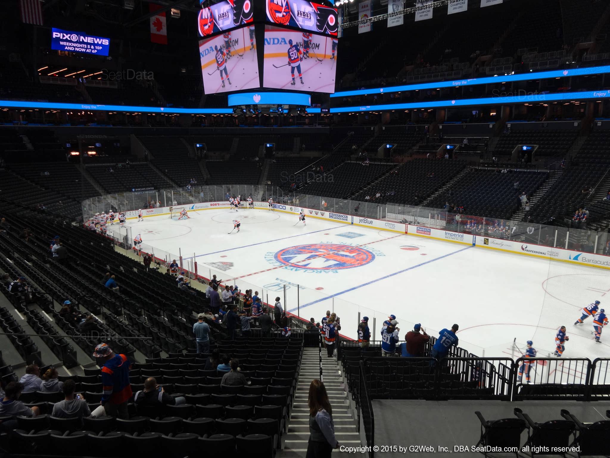 Seat View from Section 104 at the Barclays Center, home of the New York Islanders