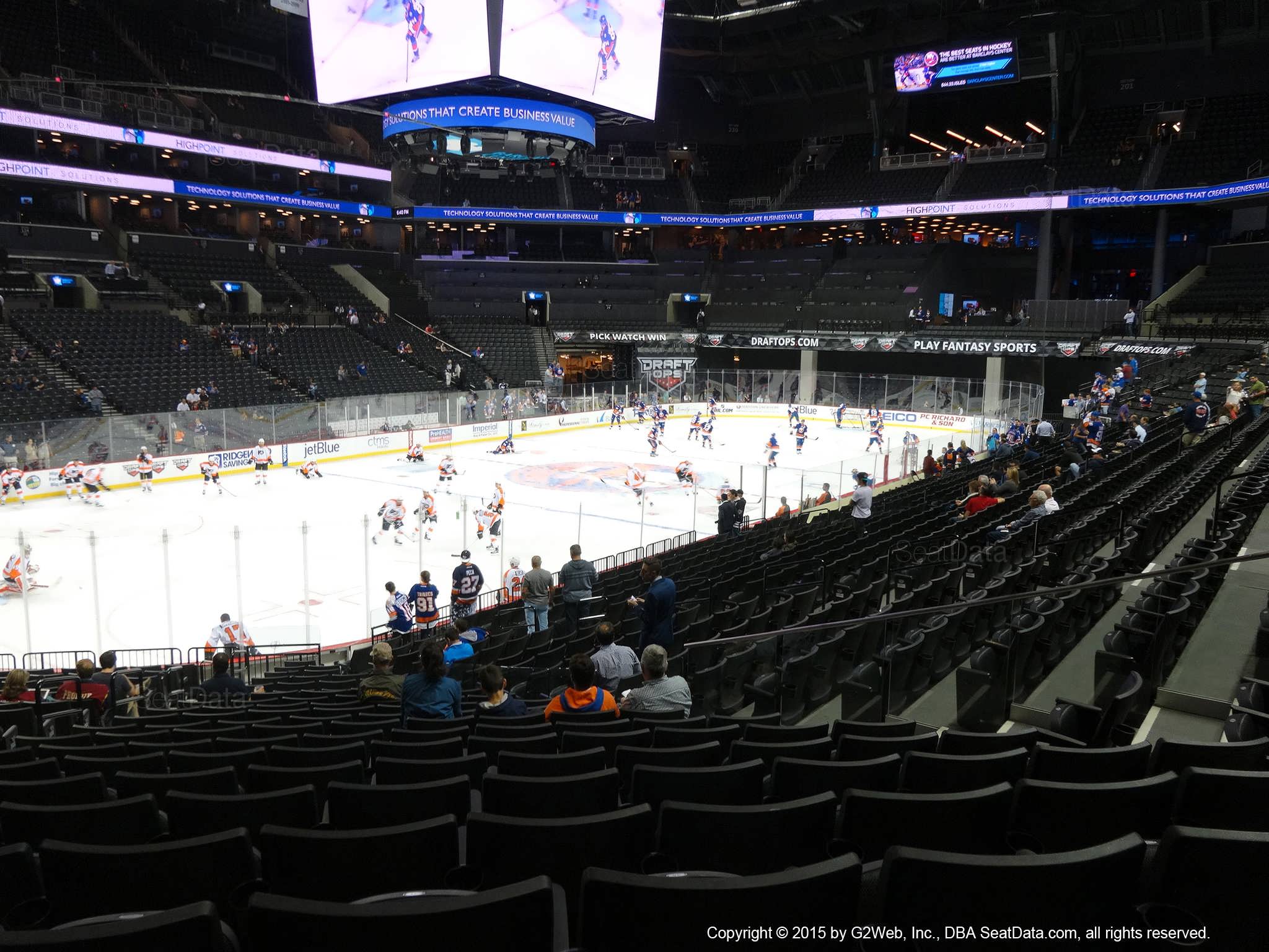 Seat view from section 12 at the Barclays Center, home of the New York Islanders