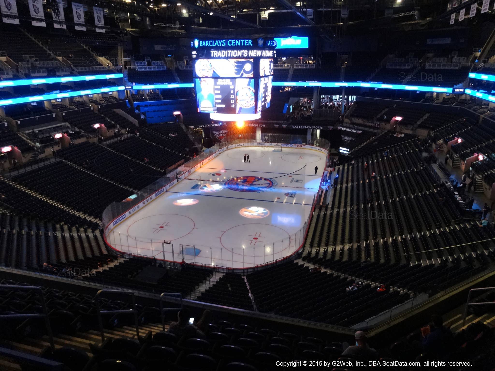 Seat View from Section 214 at the Barclays Center, home of the New York Islanders
