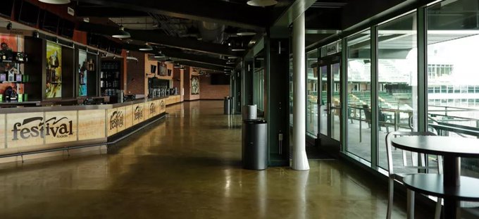 Interior photo of the Festival Foods MVP Deck at Lambeau Field, home of the Green Bay Packers.