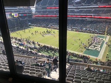 View from a suite at Lincoln Financial Field during a Philadelphia Eagles game.