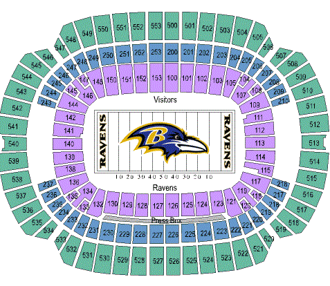 M&T Bank Stadium Seating Chart. Home of the Baltimore Ravens.