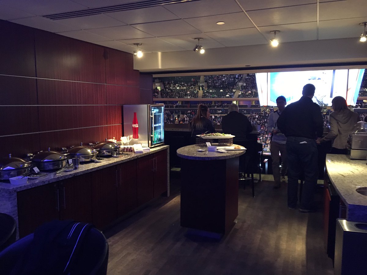Photo taken inside a suite at Madison Square Garden.