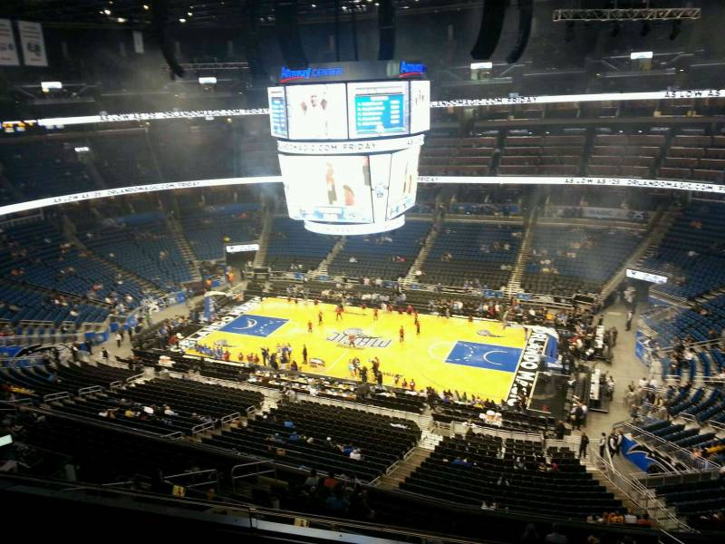 Seat view from section 207 at the Amway Center, home of the Orlando Magic. 