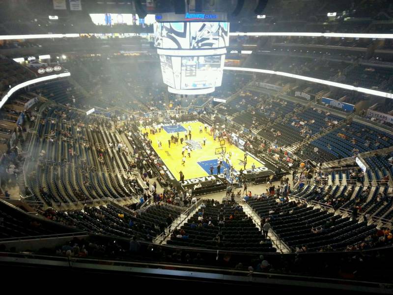Seat view from section 219 at the Amway Center, home of the Orlando Magic. 