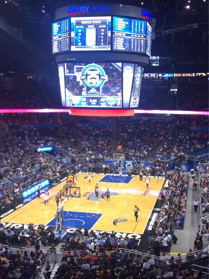 Seat view from section 232 at the Amway Center, home of the Orlando Magic. 