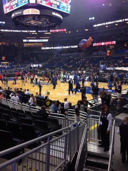 Seat view from section 112 at the Amway Center, home of the Orlando Magic. 
