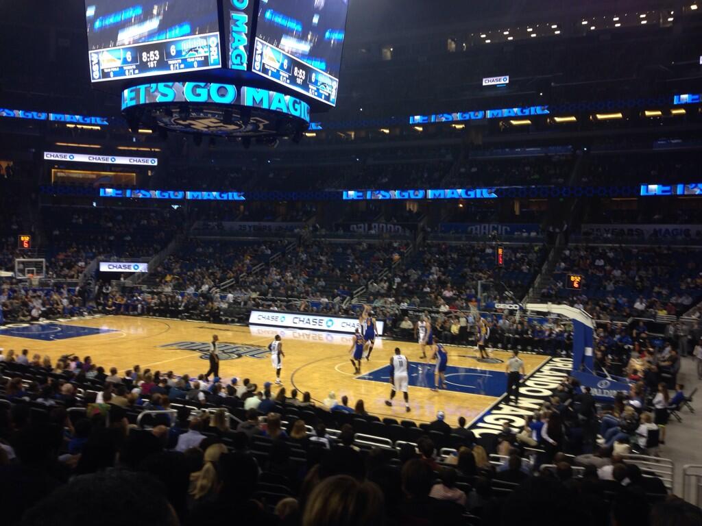 Seat view from section 113 at the Amway Center, home of the Orlando Magic. 