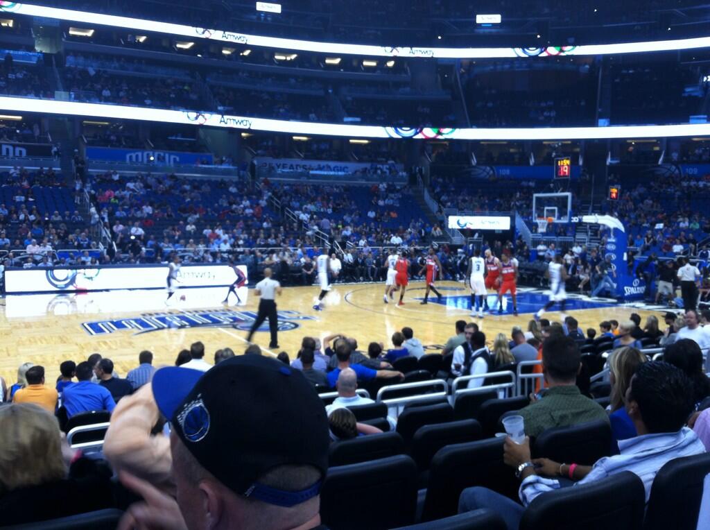 Seat view from section 115 at the Amway Center, home of the Orlando Magic. 