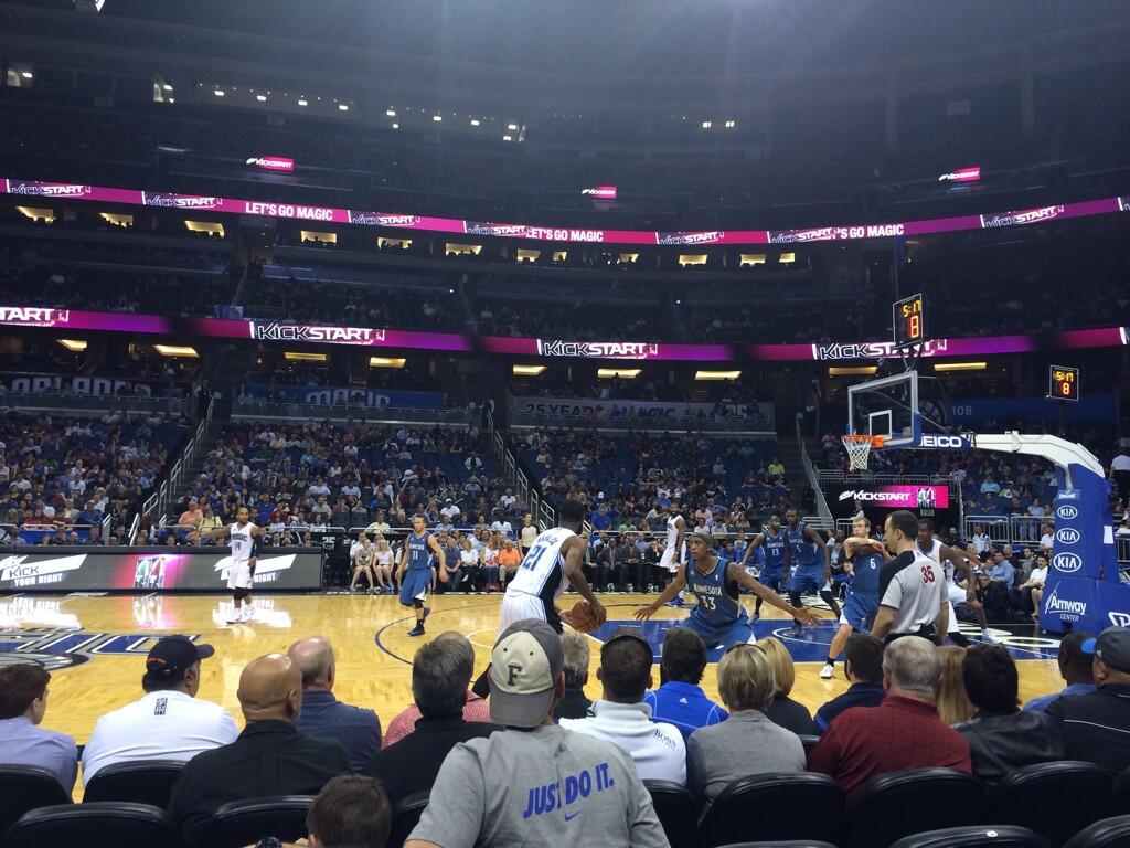 Seat view from Floor East at the Amway Center, home of the Orlando Magic. 