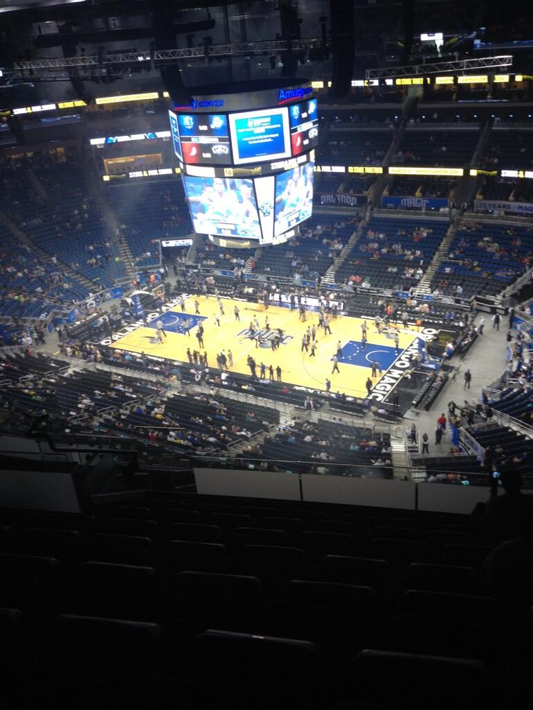 Seat view from section 222 at the Amway Center, home of the Orlando Magic. 