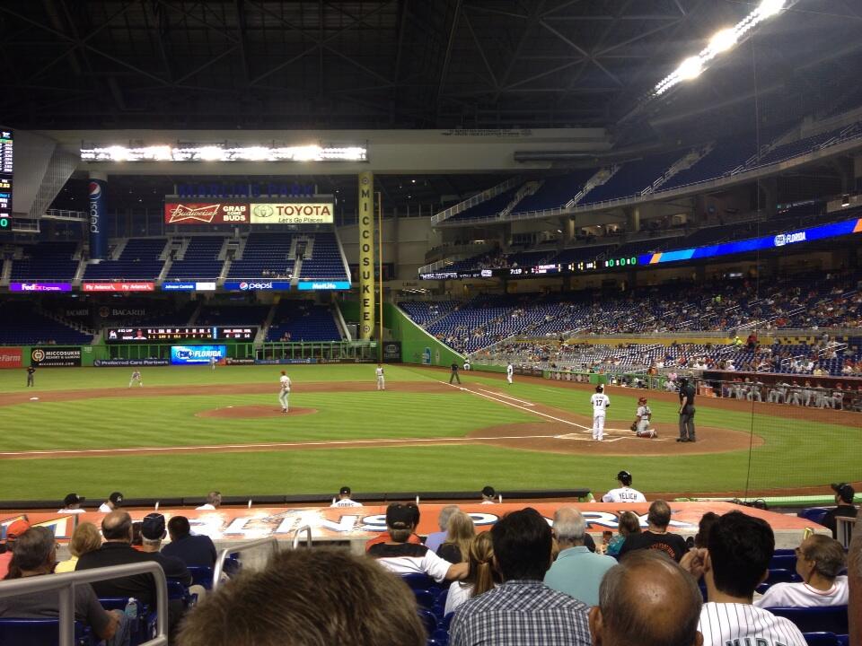 Seat view from section 19 at Marlins Park, home of the Miami Marlins