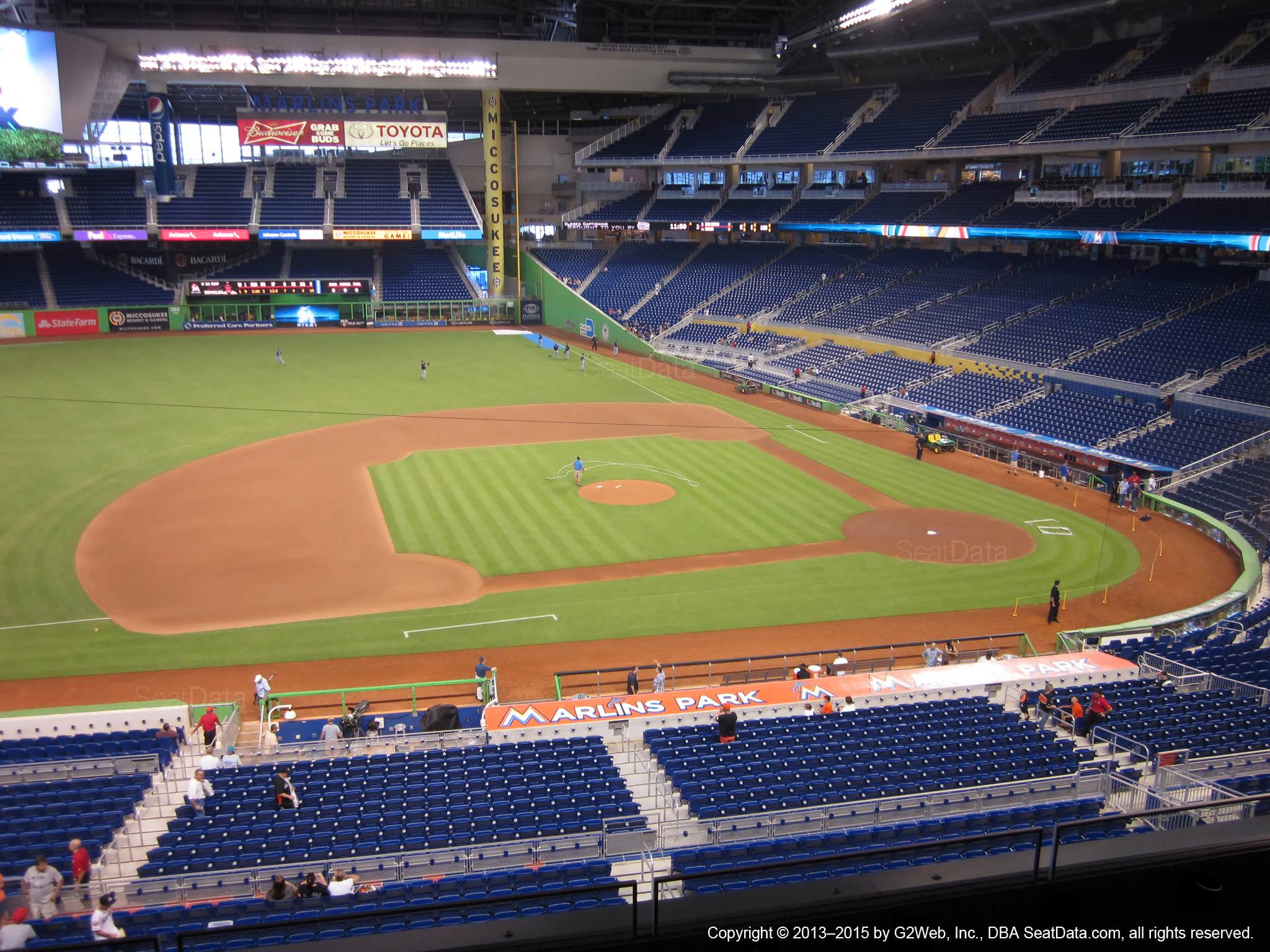 Seat view from section 221 at Marlins Park, home of the Miami Marlins