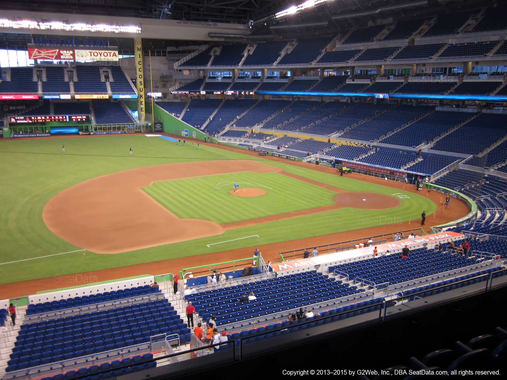 Seat view from section 222 at Marlins Park, home of the Miami Marlins