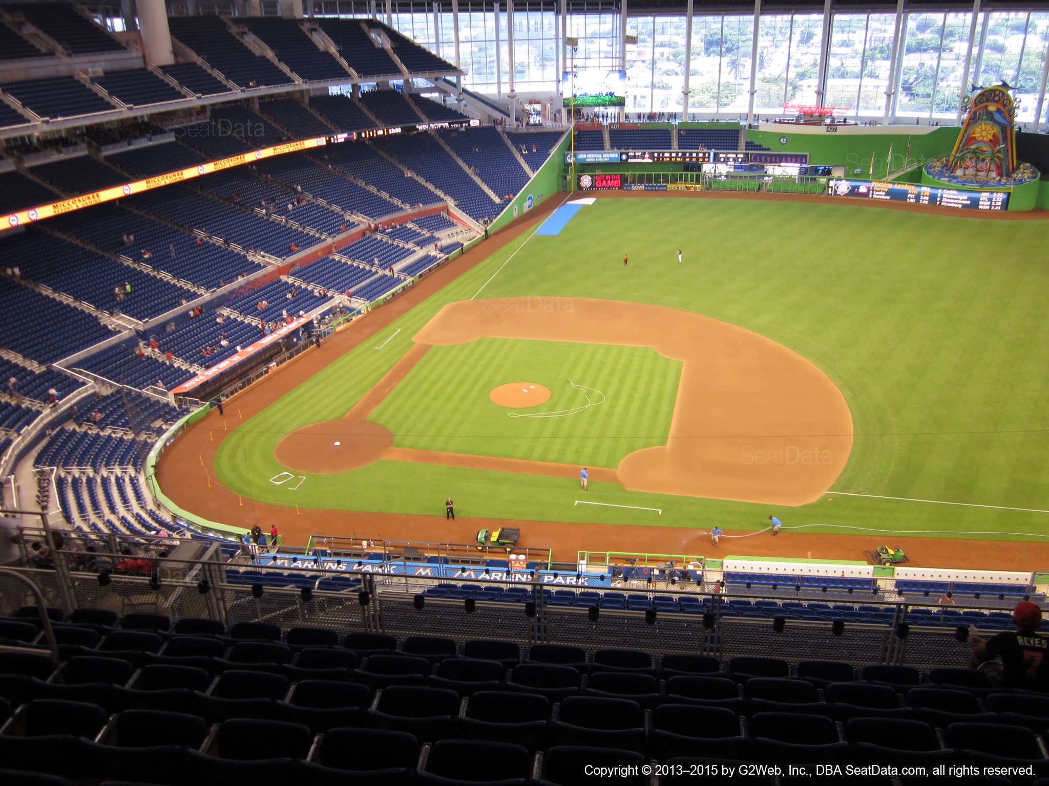 Seat view from section 308 at Marlins Park, home of the Miami Marlins