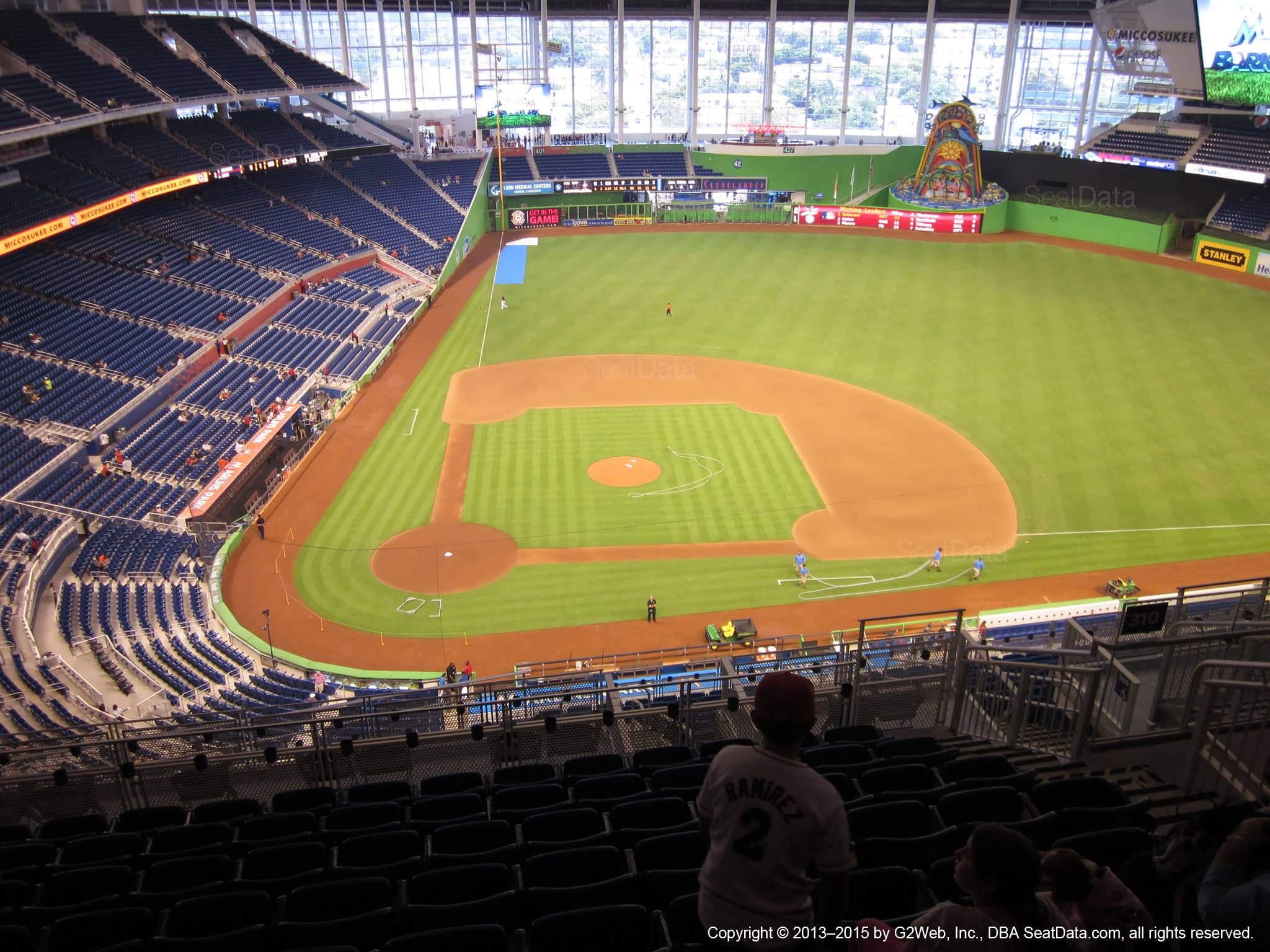 Seat view from section 310 at Marlins Park, home of the Miami Marlins