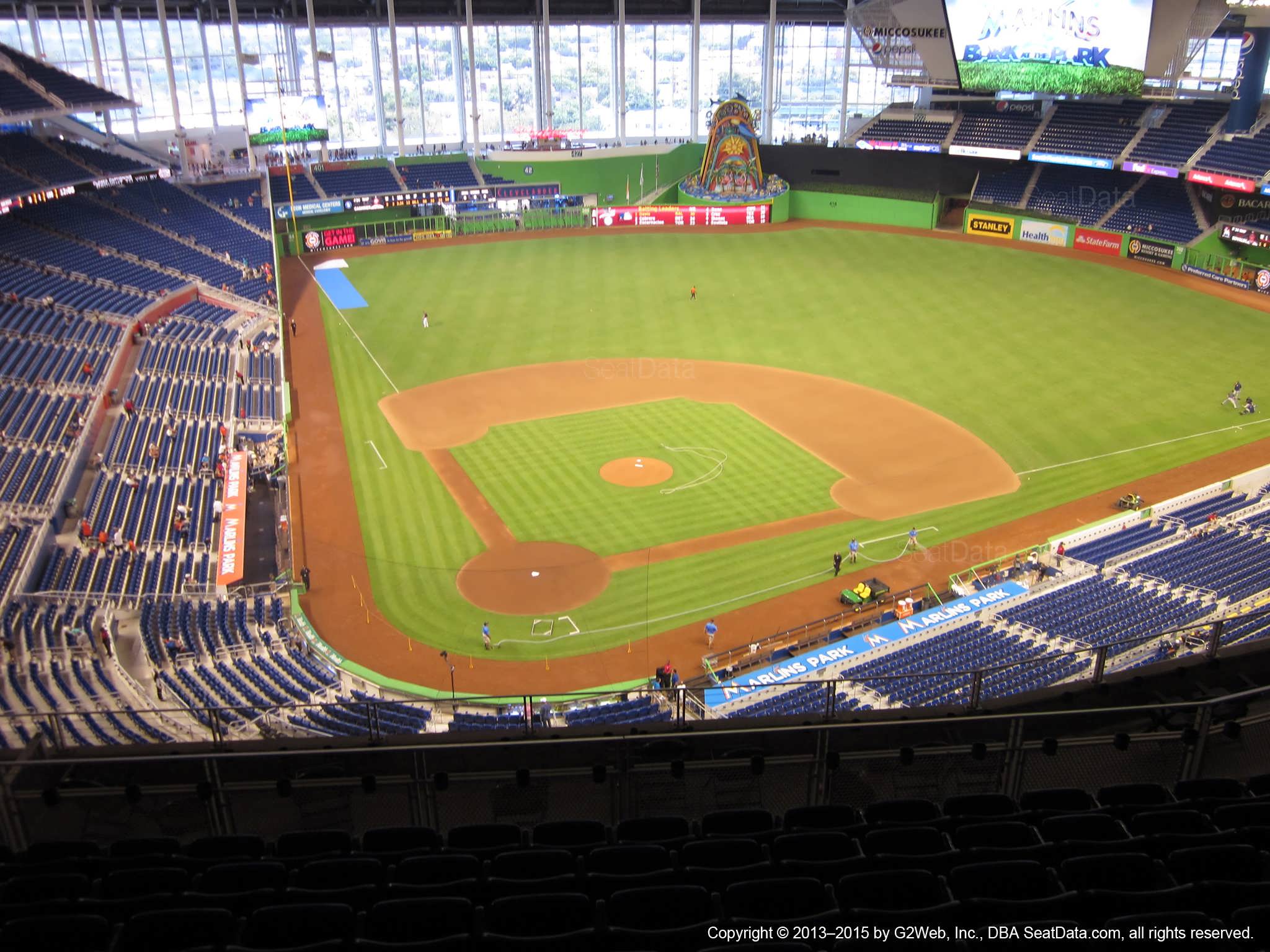 Seat view from section 312 at Marlins Park, home of the Miami Marlins