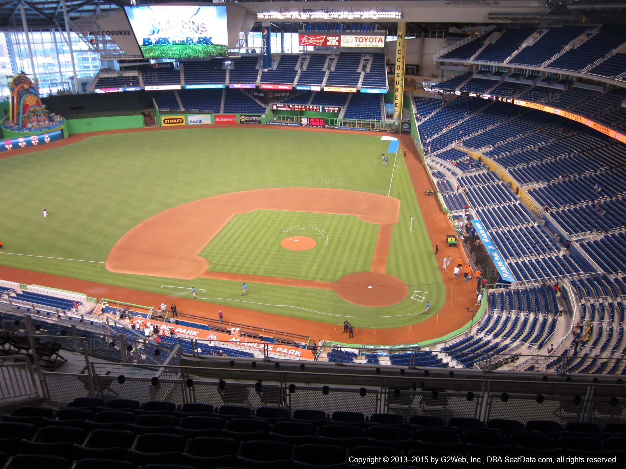 Seat view from section 318 at Marlins Park, home of the Miami Marlins
