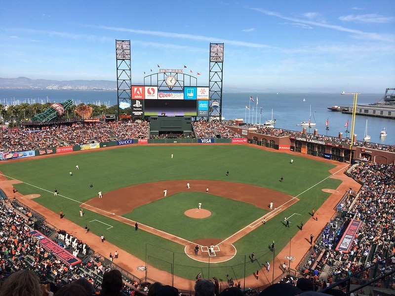 Panoramic photo of AT&T Park in San Francisco, California. Home of the San Francisco Giants.