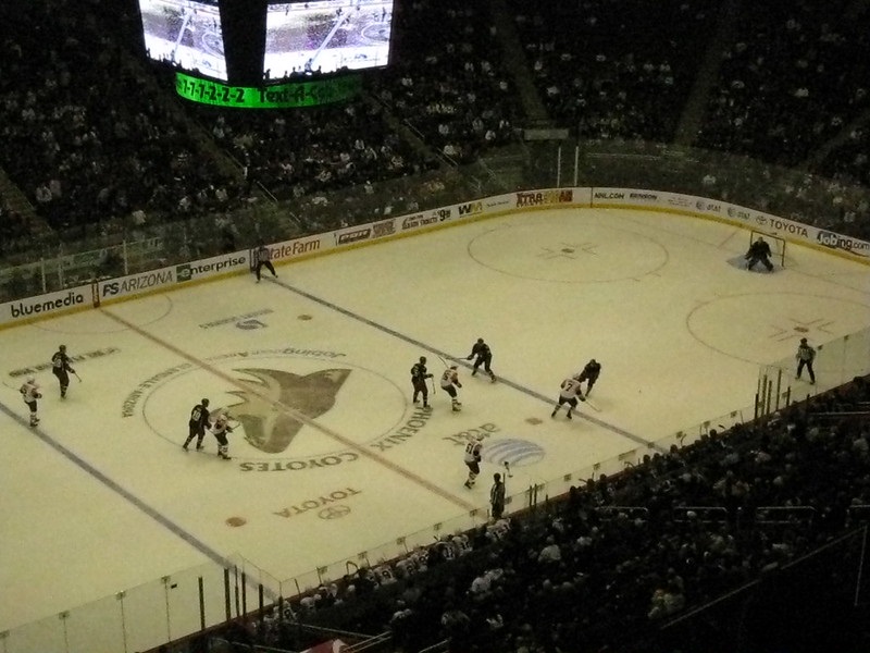 Photo of an Arizona Coyotes game vs. the New York Islanders at Gila River Arena.
