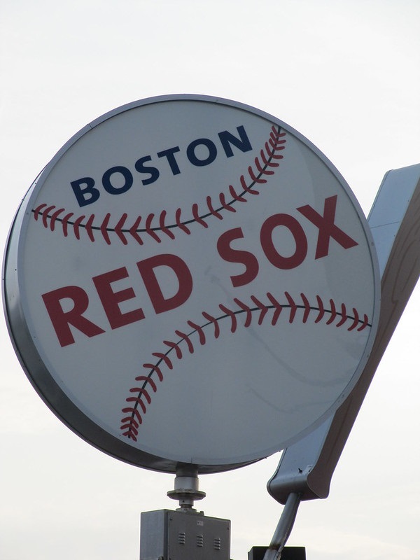 Photo of the Boston Red Sox street sign outside of Fenway Park. 