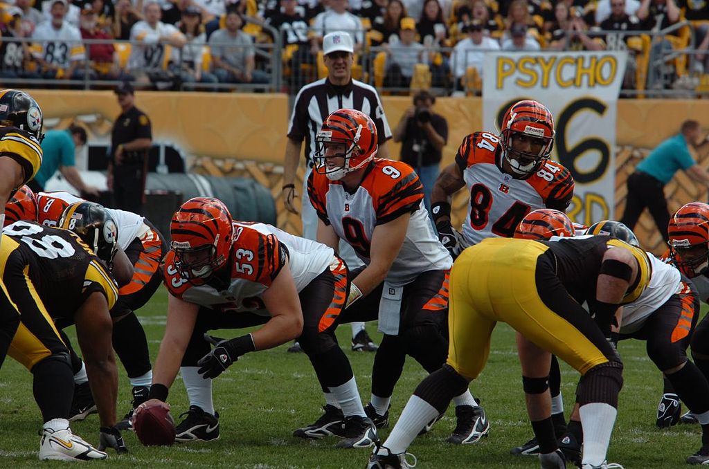 Photo of Carson Palmer of the Cincinnati Bengals during a game versus the Pittsburgh Steelers.