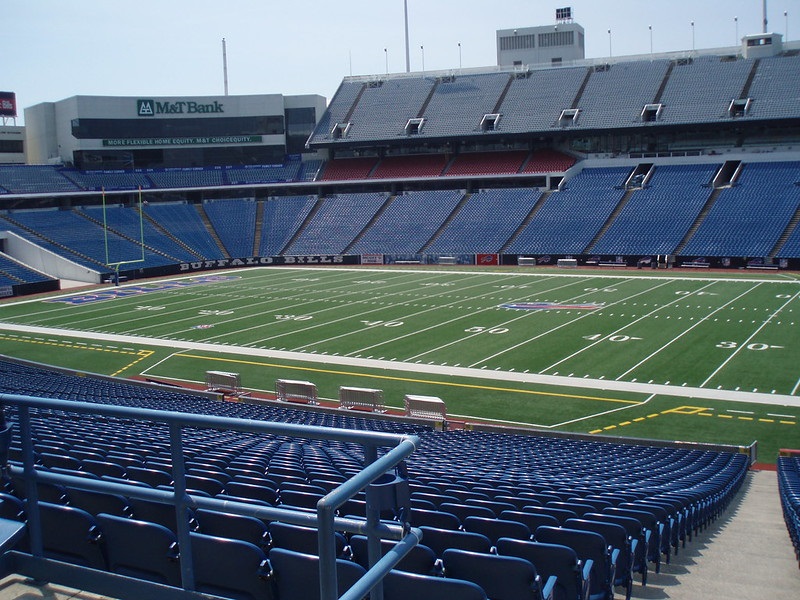 Photo of an empty Ralph Wilson Stadium. Home of the Buffalo Bills.