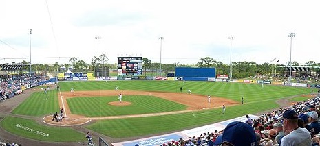 Photo of the playing field at First Data Field in Port St. Lucie, Florida.