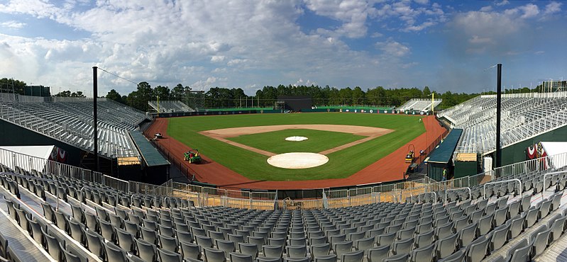 Photo of the Fort Bragg baseball stadium in North Carolina.