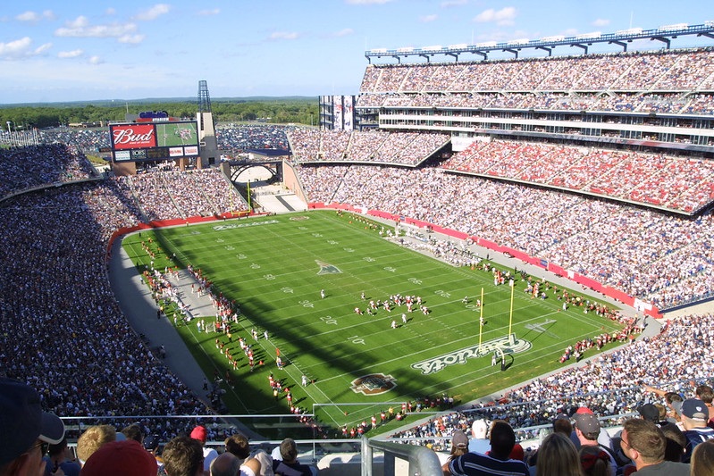 Photo of Gillette Stadium during a New England Patriots game.