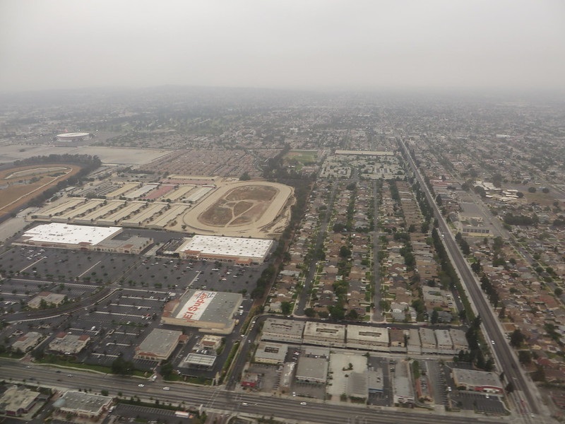 Aerial photo of the proposed site for the future home stadium of the Los Angeles Rams and Chargers.