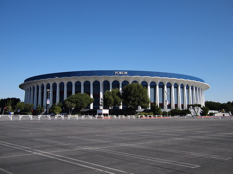 Photo of the Inglewood Forum. Former home of the Los Angeles Lakers.
