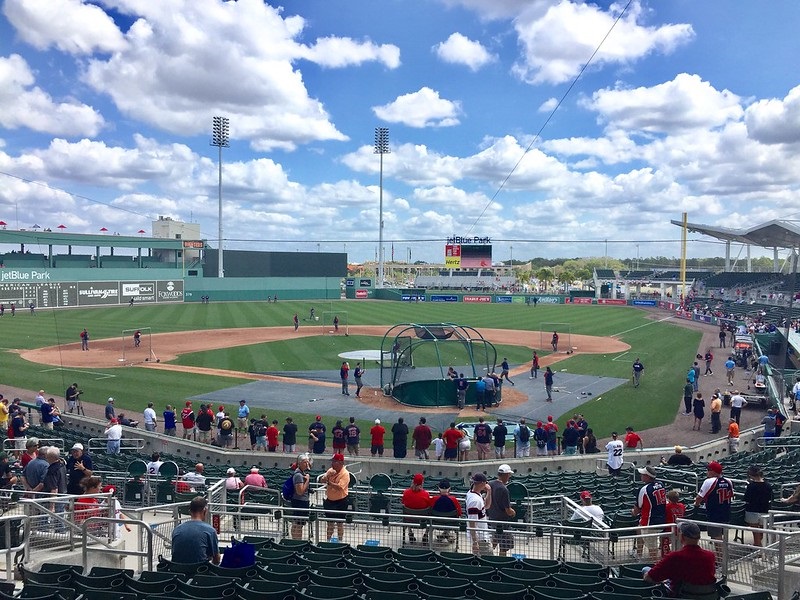 Photo of the playing field at JetBlue Park at Fenway South in Fort Myers, Florida.