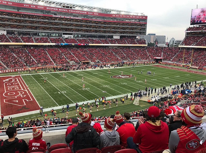 Photo of the playing field at Levi's Stadium. Home of the San Francisco 49ers.
