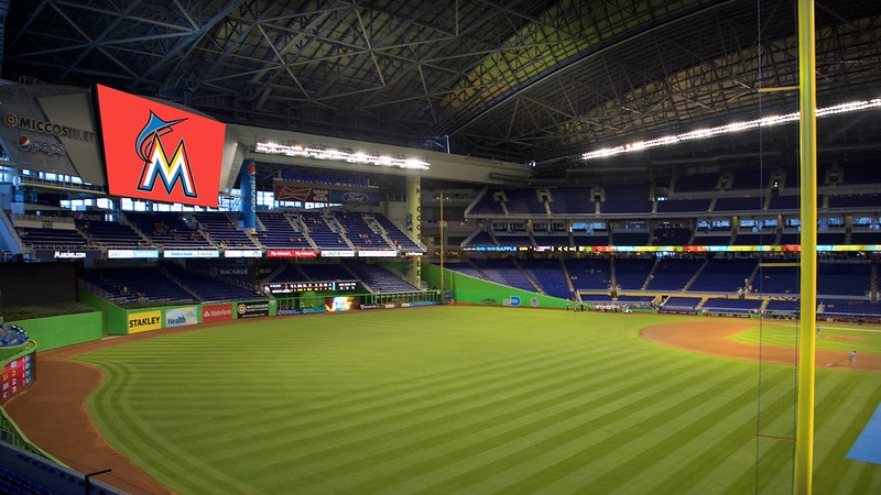 Photo of Marlins Park from the outfield. Home of the Miami Marlins.