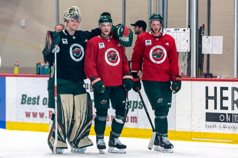 Photo of Minnesota Wild players during a morning skate.