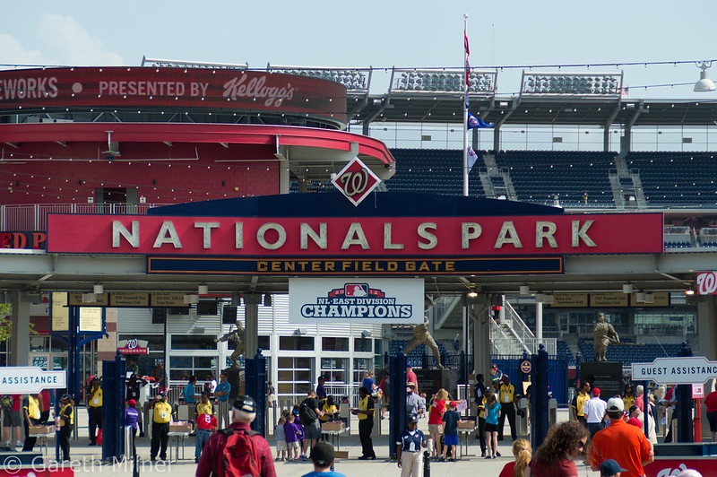Photo of the center field gate at Nationals Park, home of the Washington Nationals.