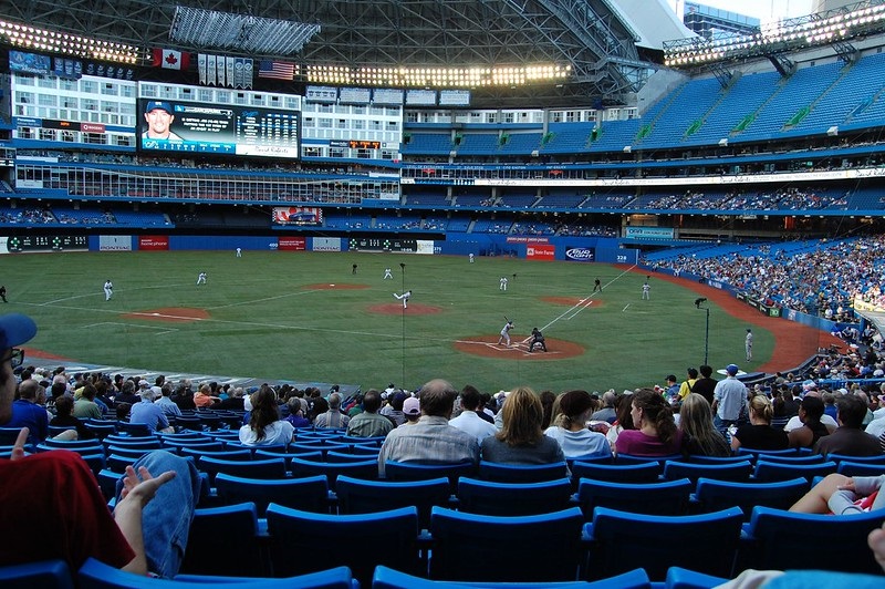 Photo of a poorly attended game at the Rogers Centre during a Toronto Blue Jays game.