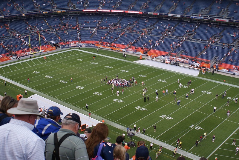 Photo of a poorly attended Denver Broncos game at Sports Authority Field at Mile High.