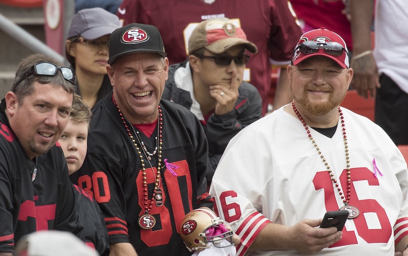 Photo of San Francisco 49ers fans at Levi's Stadium.
