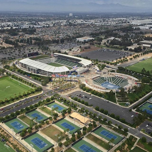 Aerial photo of the Stubhub Center. Temporary home of the Los Angeles Chargers.