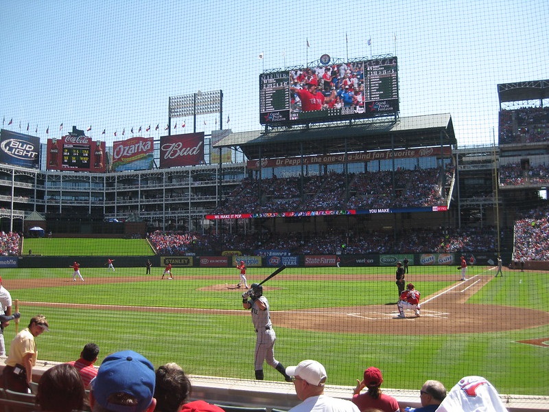 Photo of the outfield seats at Globe Life Park in Arlington. Home of the Texas Rangers.