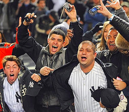 Photo of New York Yankees fans at Yankee Stadium.