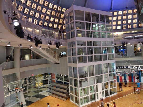 Photo of the Naismith Basketball Hall of Fame Atrium.